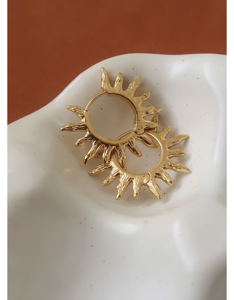 Flanerie Sablière 18K Gold Non-Tarnish Sunburst Earrings