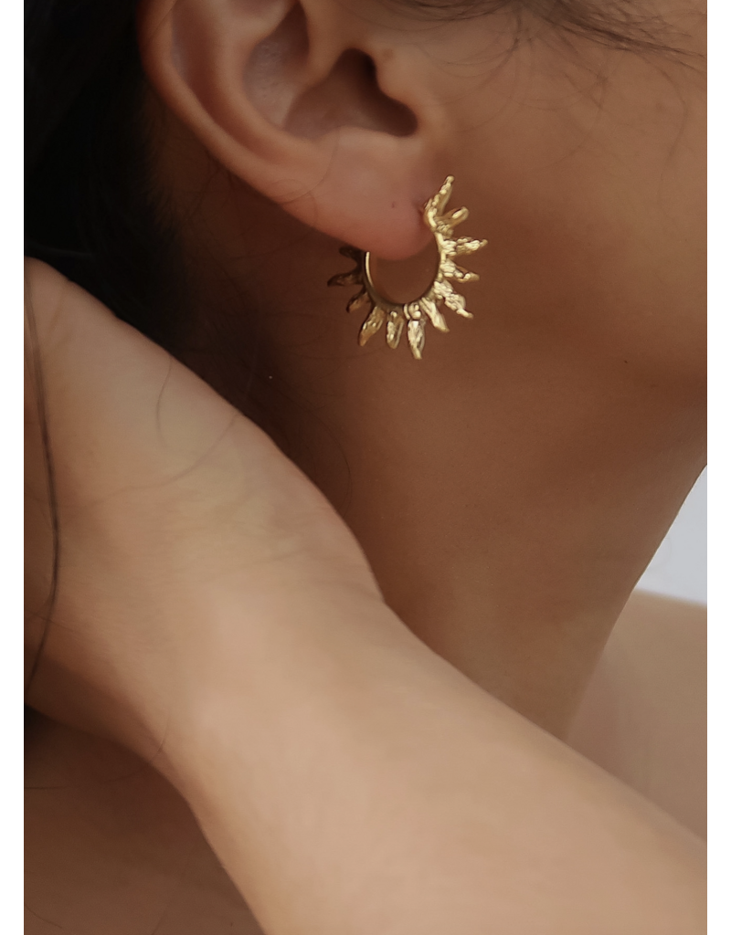 Flanerie Sablière 18K Gold Non-Tarnish Sunburst Earrings