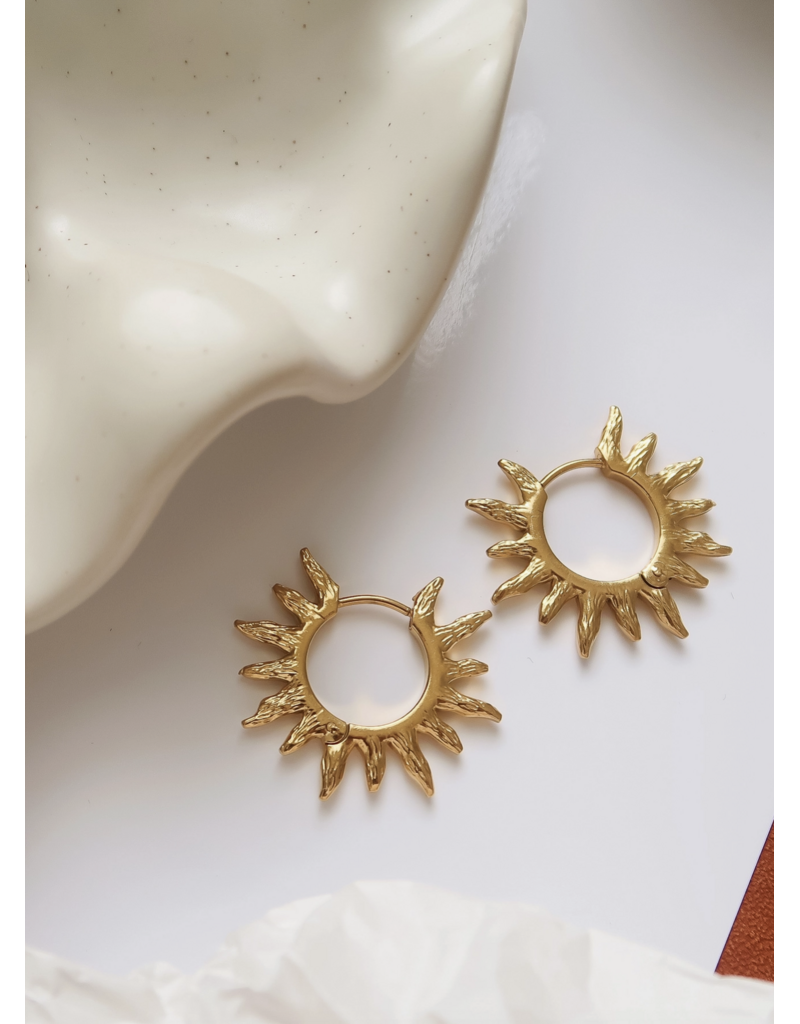 Flanerie Sablière 18K Gold Non-Tarnish Sunburst Earrings