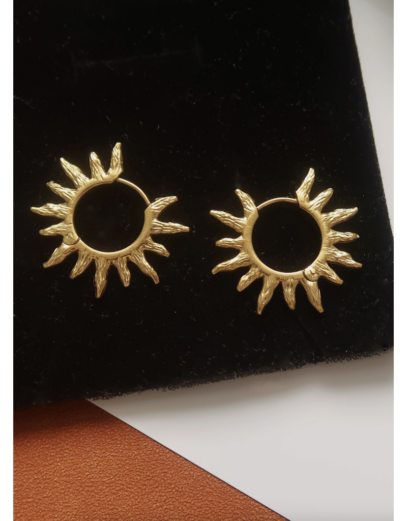 Flanerie Sablière 18K Gold Non-Tarnish Sunburst Earrings