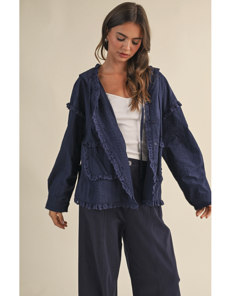 Gia Lace Eyelet Ruffle Jacket