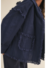 Gia Lace Eyelet Ruffle Jacket