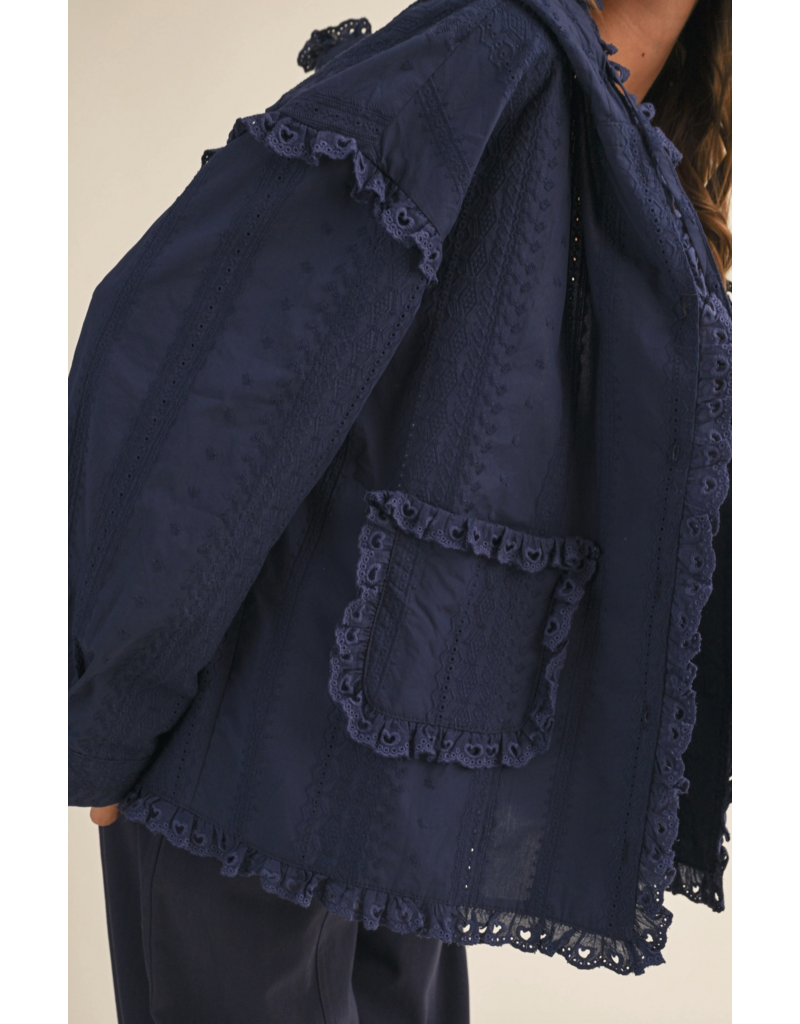 Gia Lace Eyelet Ruffle Jacket