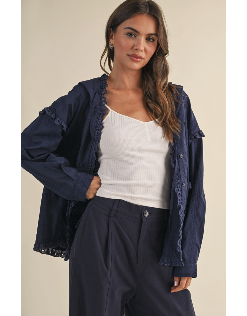 Gia Lace Eyelet Ruffle Jacket