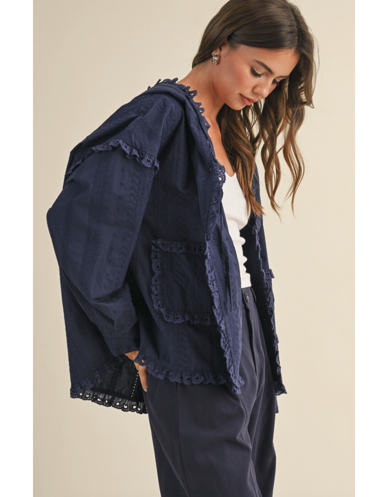 Gia Lace Eyelet Ruffle Jacket