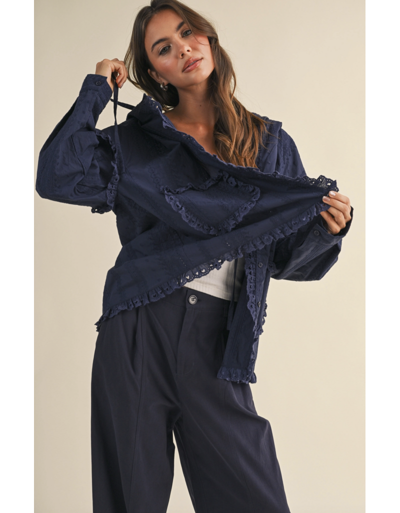 Gia Lace Eyelet Ruffle Jacket