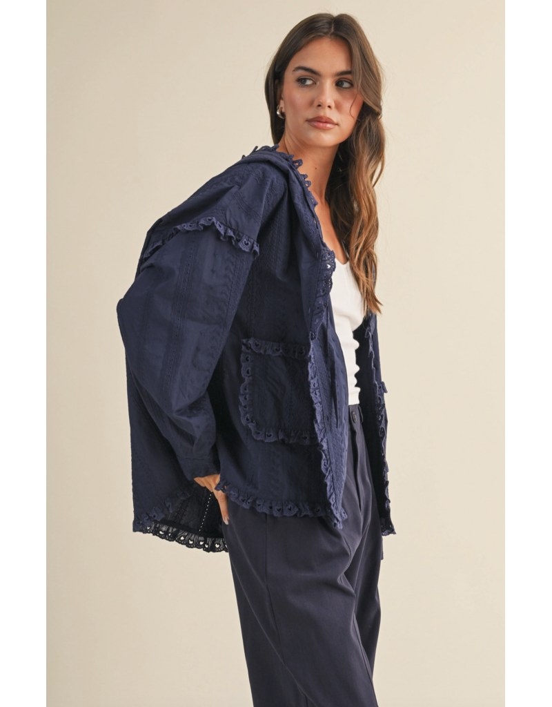 Gia Lace Eyelet Ruffle Jacket