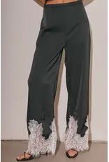 Diana Satin Lace Trim Pants