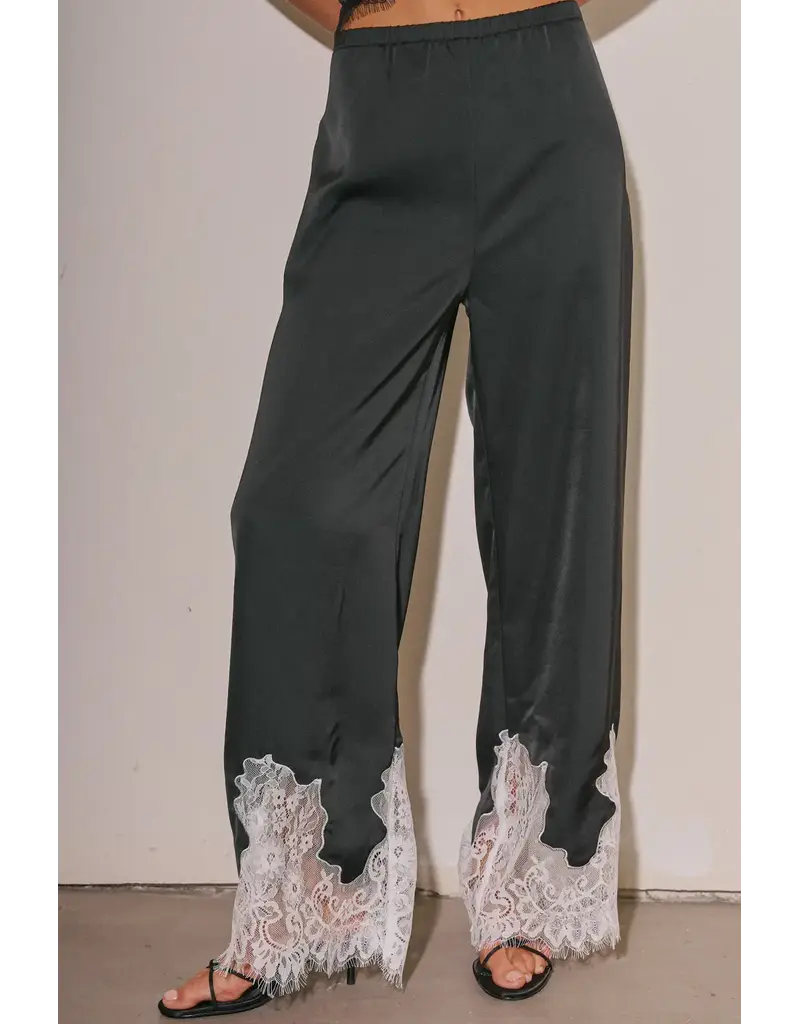 Diana Satin Lace Trim Pants