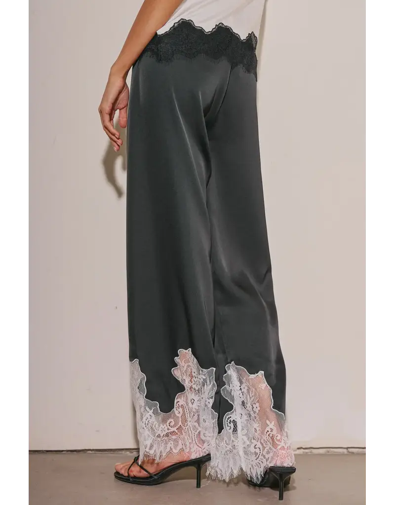 Diana Satin Lace Trim Pants