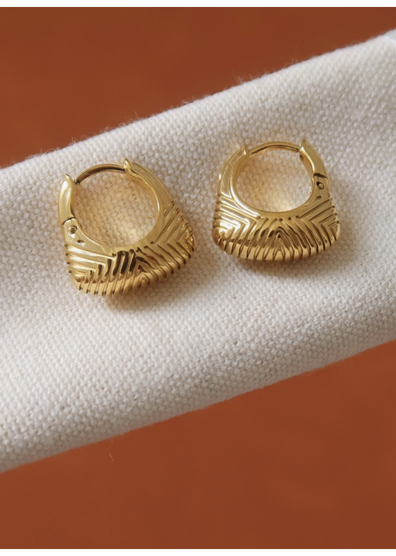 Flanerie Prisme 18K Gold Non-Tarnish Textured Earrings