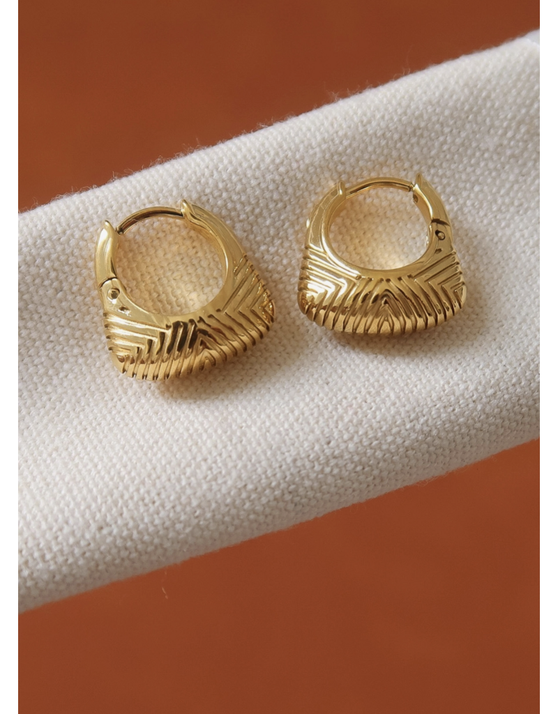 Flanerie Prisme 18K Gold Non-Tarnish Textured Earrings