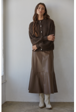 By Together Joelle Faux Leather Midi Skirt