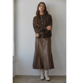 By Together Joelle Faux Leather Midi Skirt