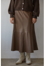 By Together Joelle Faux Leather Midi Skirt