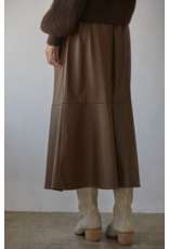 By Together Joelle Faux Leather Midi Skirt