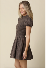 Angela Plaid Smocked Mini Dress