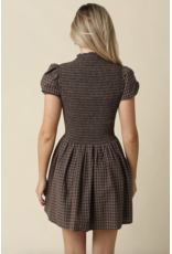 Angela Plaid Smocked Mini Dress