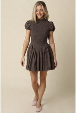 Angela Plaid Smocked Mini Dress