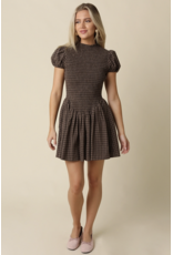 Angela Plaid Smocked Mini Dress