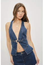 Pretty Garbage Ezra Denim Buckle Top