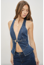 Pretty Garbage Ezra Denim Buckle Top