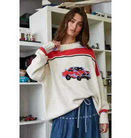 Creamon Car Collector Knit Pullover Sweater