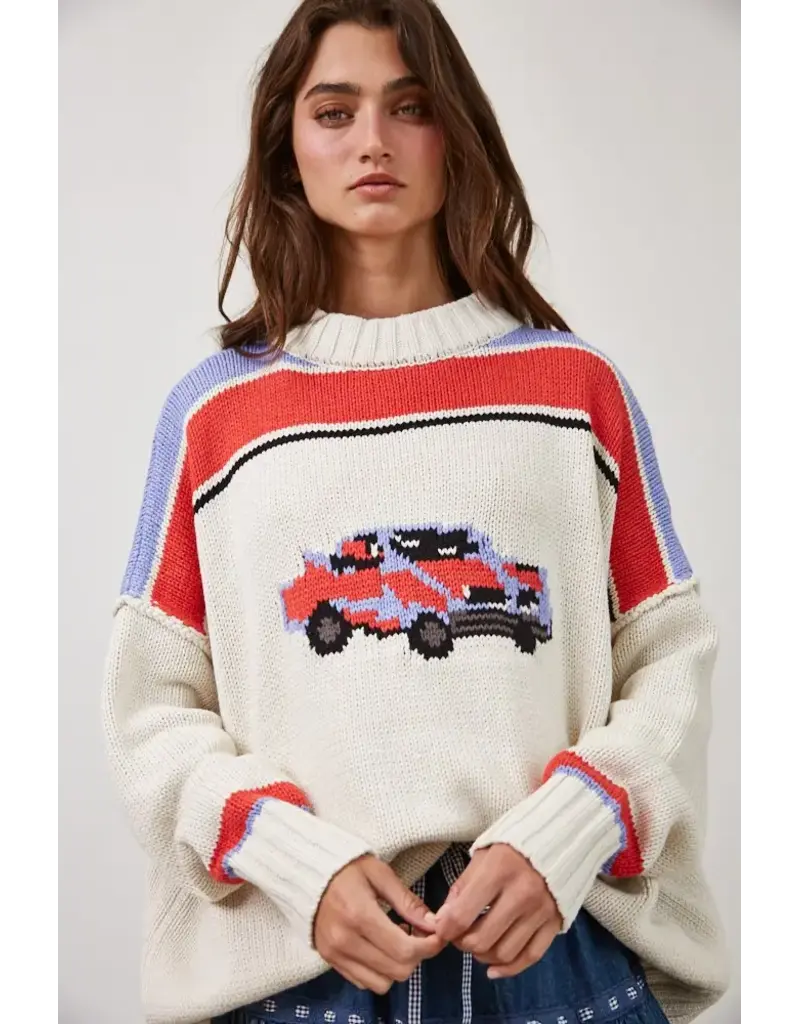 Creamon Car Collector Knit Pullover Sweater
