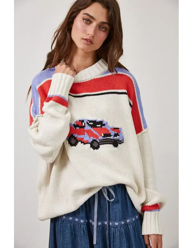 Creamon Car Collector Knit Pullover Sweater