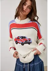 Creamon Car Collector Knit Pullover Sweater