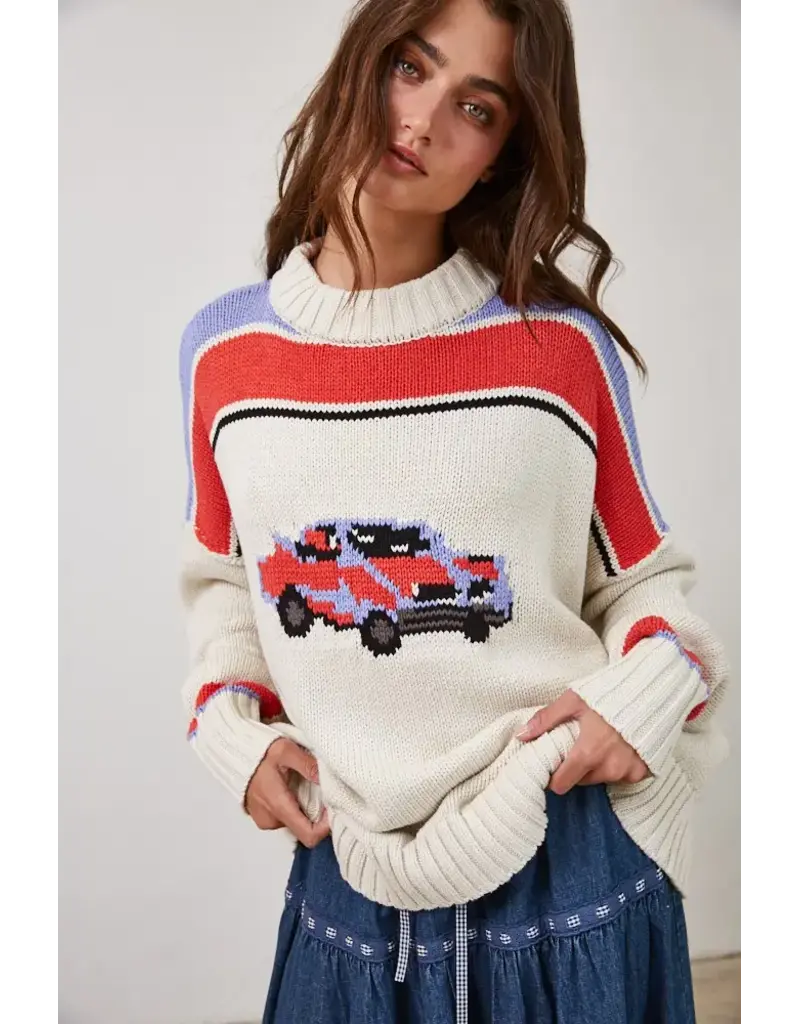 Creamon Car Collector Knit Pullover Sweater