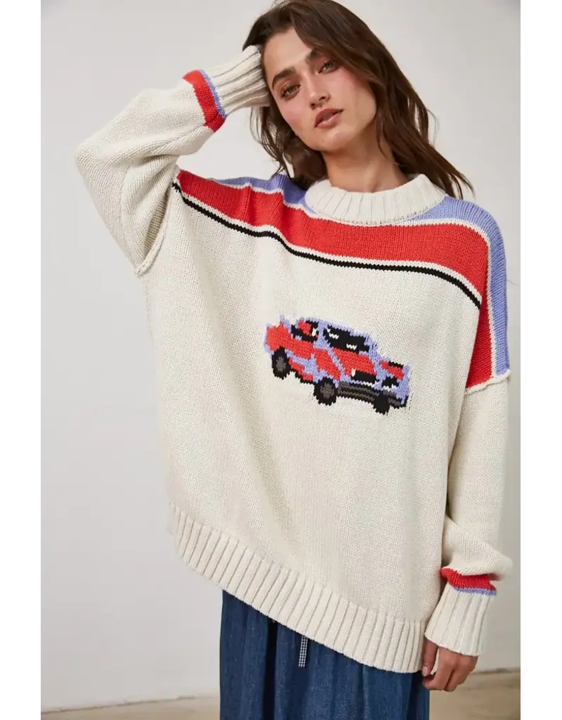 Creamon Car Collector Knit Pullover Sweater