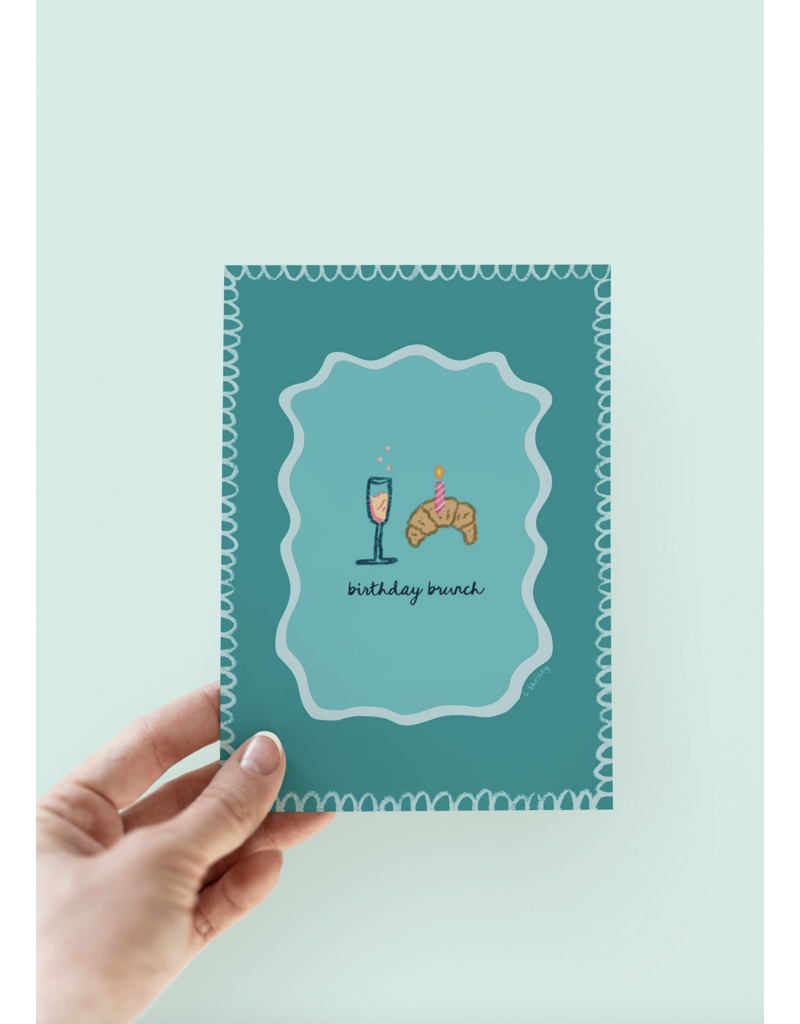 Birthday Brunch Croissants & Bubbly Card