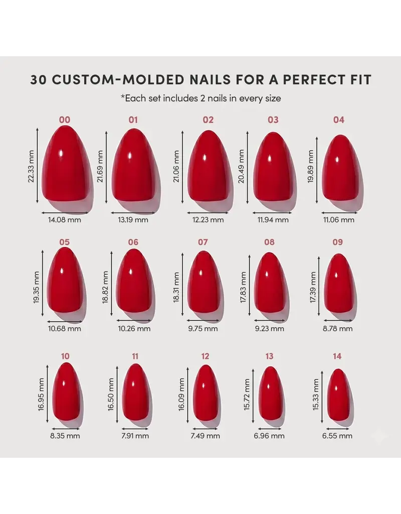 Glamnetic Fiery Red Press-On Nails