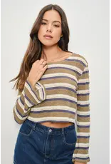 Pretty Garbage Carys Long Sleeve Boat Neck Top