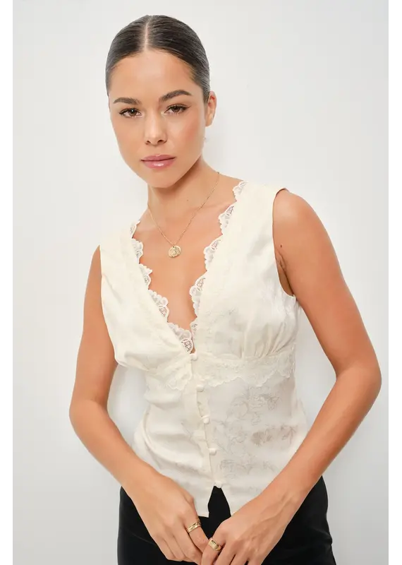 Pretty Garbage Mara Floral V-Neck Top