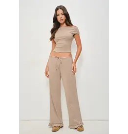 Pretty Garbage Devin Ruffle Striped Lounge Pants