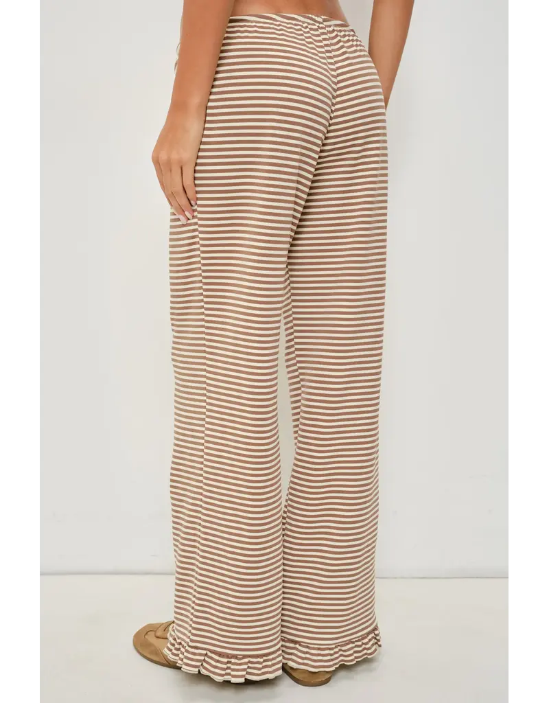 Pretty Garbage Devin Ruffle Striped Lounge Pants