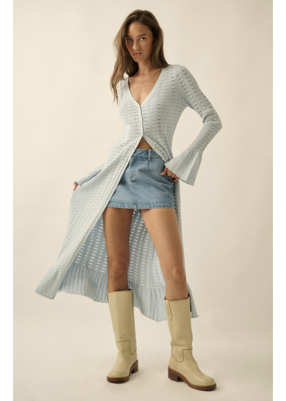 Pointelle Duster Cardigan