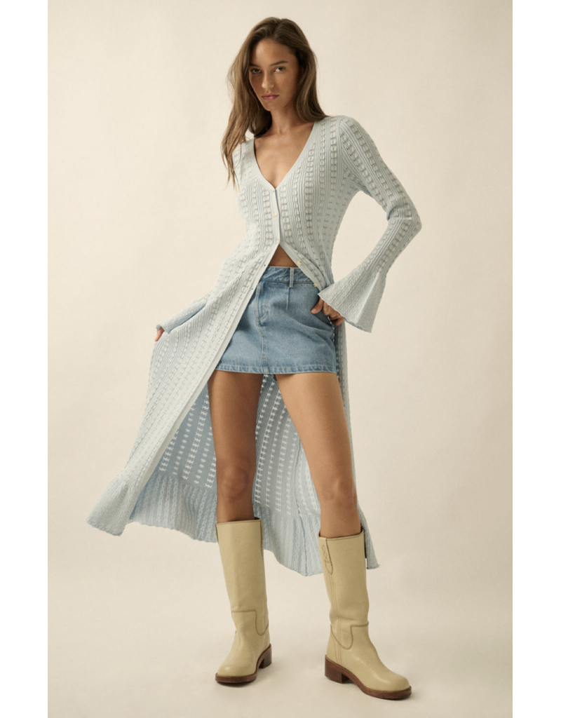 Pointelle Duster Cardigan