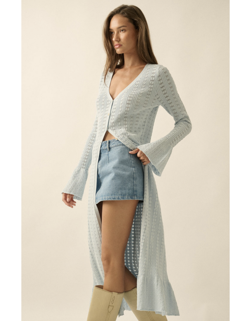 Pointelle Duster Cardigan