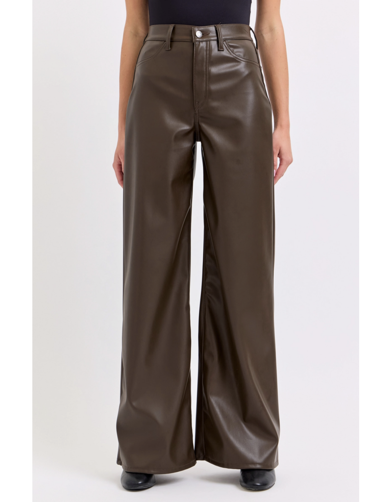 Cello Jeans Faux Leather Wide Leg Pant