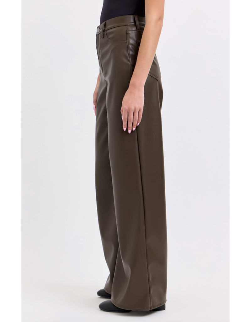 Cello Jeans Faux Leather Wide Leg Pant