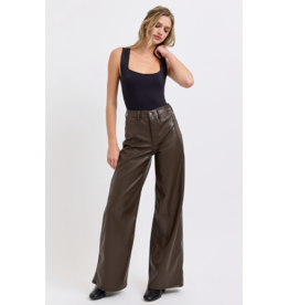 Cello Jeans Faux Leather Wide Leg Pant