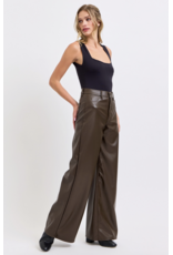 Cello Jeans Faux Leather Wide Leg Pant