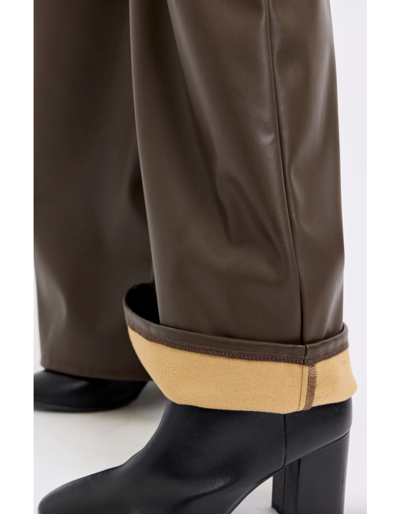 Cello Jeans Faux Leather Wide Leg Pant