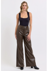 Cello Jeans Faux Leather Wide Leg Pant