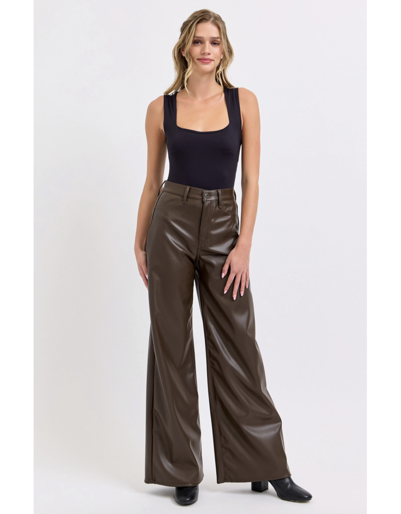 Cello Jeans Faux Leather Wide Leg Pant