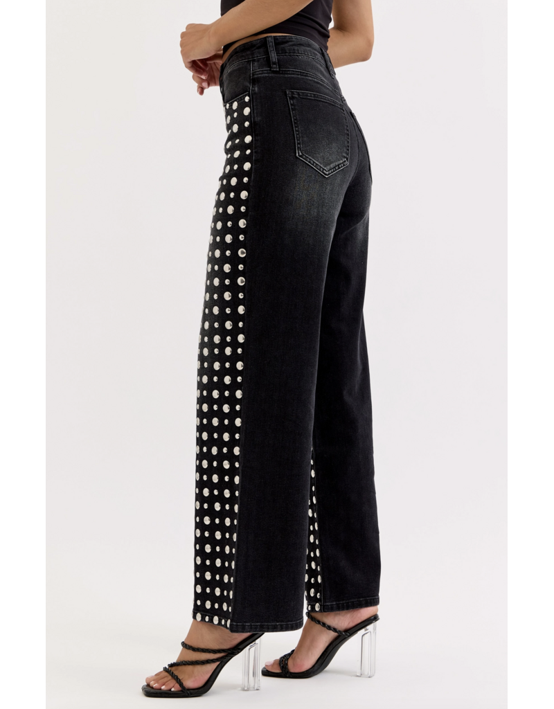 Cello Jeans Studded Wide Leg Jean