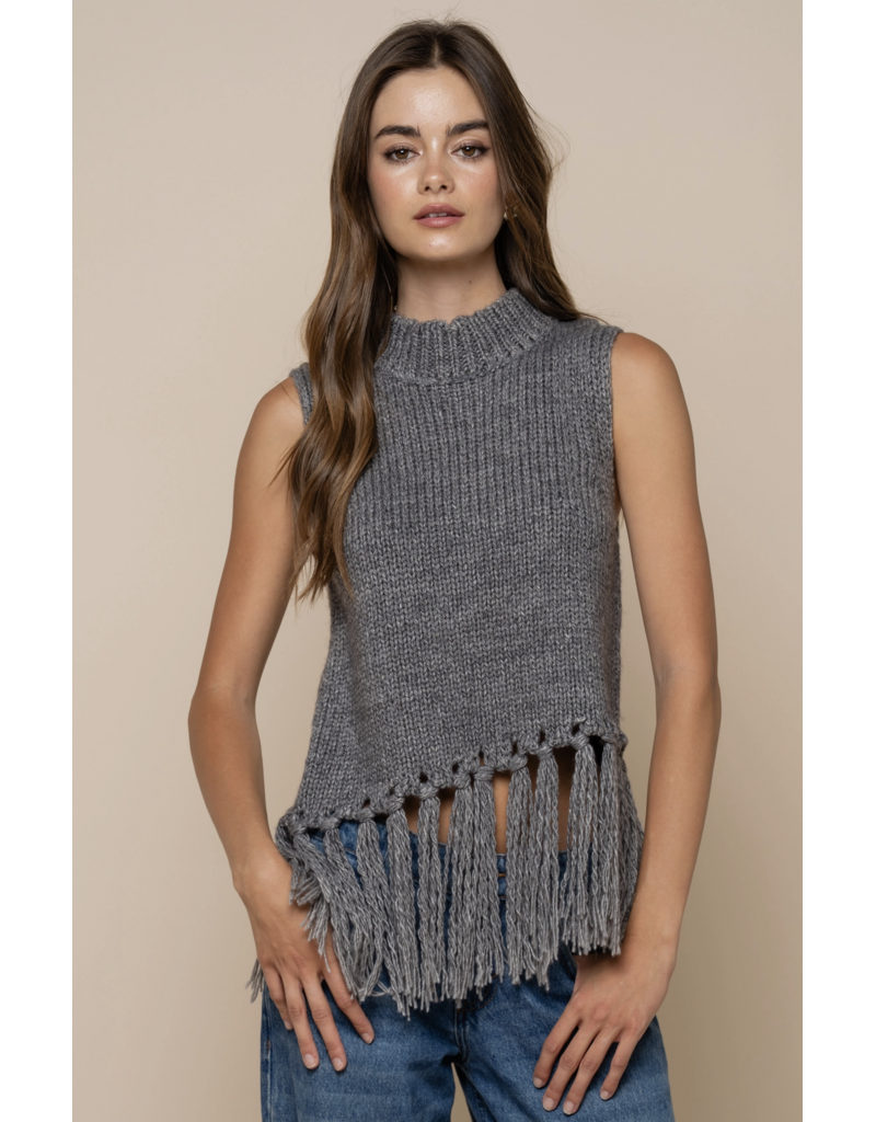 Sleeveless Mock Neck Sweater Top